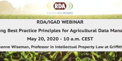 Recording of RDA/IGAD Webinar Series: “Developing Best Practice Principles for Agricultural Data Management”