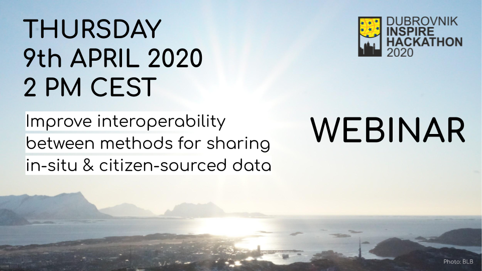 Thursday's Webinar on Improving interoperability between methods for sharing in-situ and citizen-sourced data
