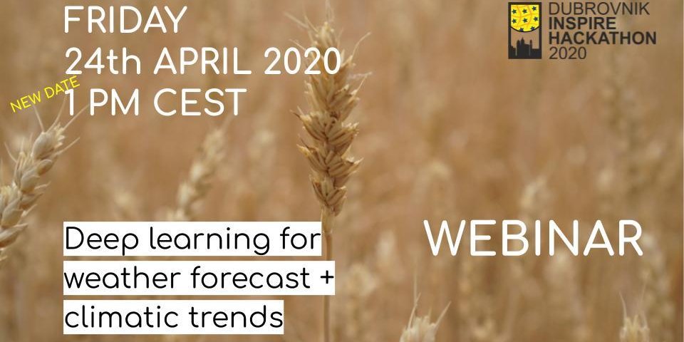 Tomorrow's Webinar: Deep learning for weather forecast + climatic trends