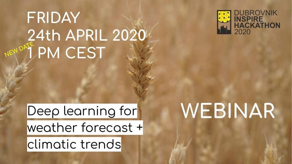 Tomorrow's Webinar: Deep learning for weather forecast + climatic trends