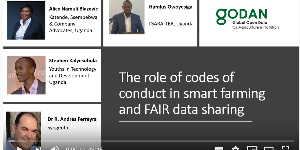 GODAN Webinar – The Role of Codes of Conduct in Smart Farming and FAIR Data Sharing